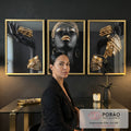 Quadro Decorativo: Mulher Radiante, Luxo em Preto & Ouro em escritorio moderno - quadros decorativos para sala