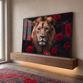 Quadro Decorativo Leão Florido - Arte para Inspirar Seu Ambiente em ambiente decorado - quadros decorativos para sala
