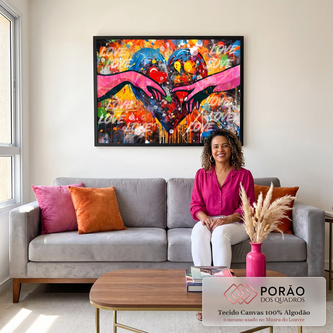 Quadro Decorativo Contemporâneo \'Criação de Adão Urban\' - Arte para Sua Decoração Sofisticada em sala de estar moderna - quadros decorativos para sala