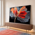 Quadro Decorativo Arte Floral em Linhas e Cores em ambiente decorado - quadros decorativos para sala