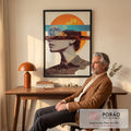 Quadro Decorativo Entre Mundos e Silêncios em escritorio moderno - quadros decorativos para sala
