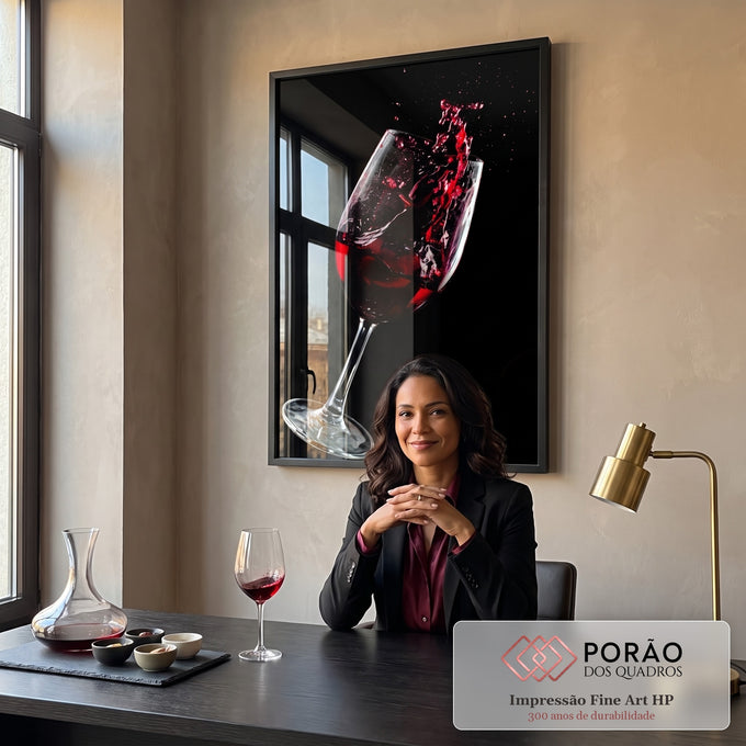 Quadro Decorativo Elegância do Vinho - Toque de Classe Único em escritorio moderno - quadros decorativos para sala