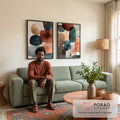 Quadro Decorativo Abstrato Moderno em sala de estar moderna - quadros decorativos para sala