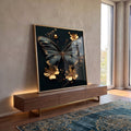Quadro Decorativo Beldade da Borboleta Abstrata em ambiente decorado - quadros decorativos para sala