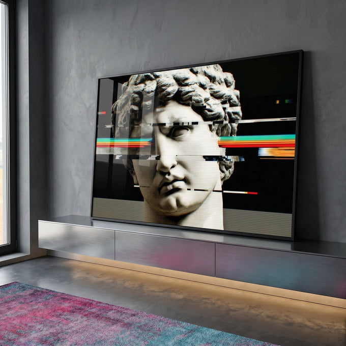 Quadro Decorativo - Escultura Clássica em ambiente decorado - quadros decorativos para sala