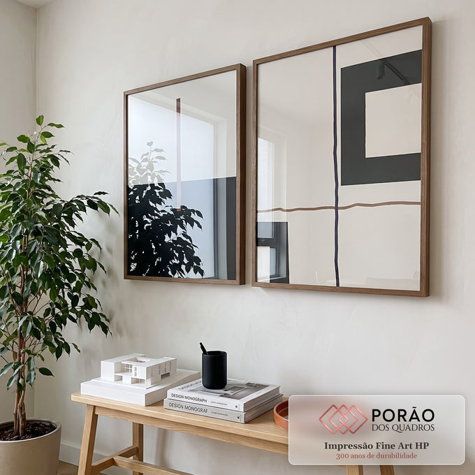 Quadro Decorativo: Essência Geométrica - Charme e Modernidade em escritorio moderno - quadros decorativos para sala