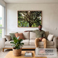 Quadro Decorativo Serenidade na Floresta - Luz e Paz em sala de estar moderna - quadros decorativos para sala