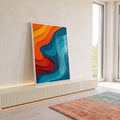 Quadro Decorativo Abstrato Vibrante em ambiente decorado - quadros decorativos para sala