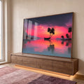Quadro Decorativo Pôr do Sol Sereno em ambiente decorado - quadros decorativos para sala