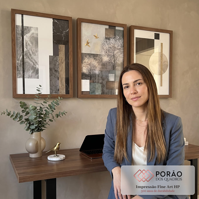 Quadro Decorativo: Inspiração e Paz Interior em escritorio moderno - quadros decorativos para sala