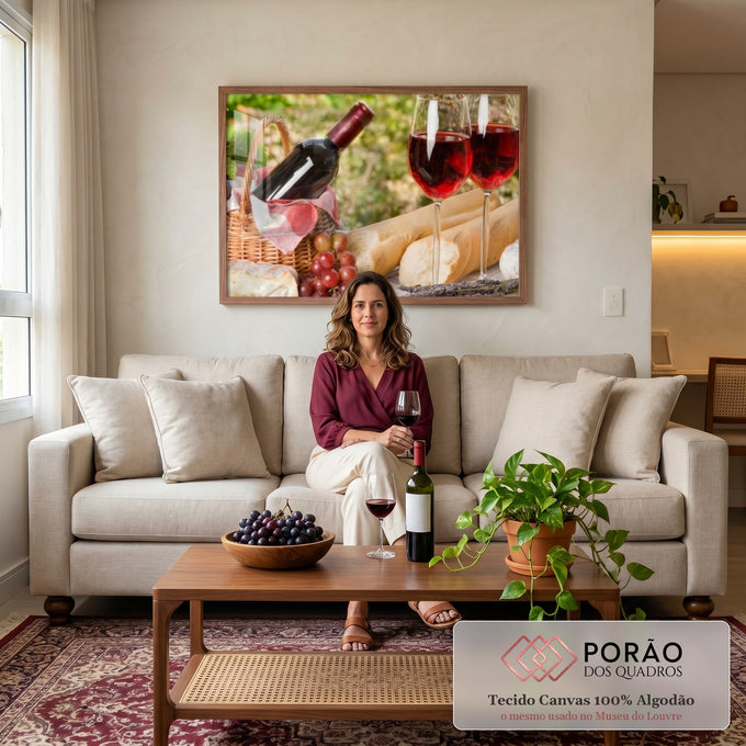 Quadro Decorativo: Celebração Campestre Única em sala de estar moderna - quadros decorativos para sala