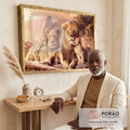 Quadro Decorativo Família Real da Selva: Exuberância Natural em escritorio moderno - quadros decorativos para sala