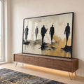 Quadro Decorativo Jornada com Silhuetas Elegantes em ambiente decorado - quadros decorativos para sala