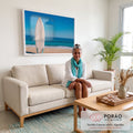 Quadro Decorativo Praia e Liberdade em sala de estar moderna - quadros decorativos para sala