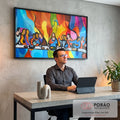Quadro Decorativo Última Ceia Abstrata: Inspire-se! em escritorio moderno - quadros decorativos para sala