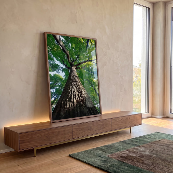 Quadro Decorativo Tronco da Vida com Força em ambiente decorado - quadros decorativos para sala