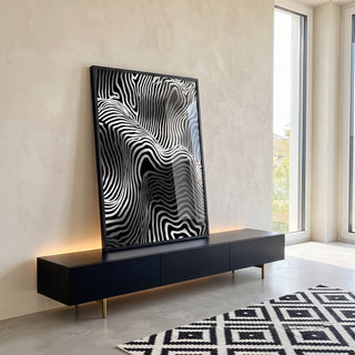 Quadro Decorativo Harmonia em Preto e Branco em ambiente decorado - quadros decorativos para sala