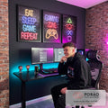 Quadro Decorativo Neon Gamer\'s Paradise: Magia Neon para Você em escritorio moderno - quadros decorativos para sala