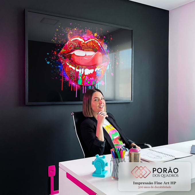 Quadro Decorativo Mouth Art - Elegância e Modernidade para Sua Parede em escritorio moderno - quadros decorativos para sala