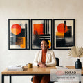 Quadro Decorativo Abstrato Oásis Alaranjado em escritorio moderno - quadros decorativos para sala