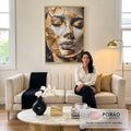 Quadro Decorativo Elegância em Ouro e Preto: Transforme Seu Espaço em sala de estar moderna - quadros decorativos para sala