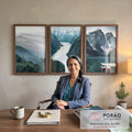 Quadro Decorativo Majestade da Montanha - Beleza Serena em escritorio moderno - quadros decorativos para sala