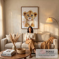 Quadro Decorativo Filhote de Leão: Encanto Puro em sala de estar moderna - quadros decorativos para sala