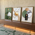 Quadro Decorativo: Harmonia Moderna em Cores Vibrantes em ambiente decorado - quadros decorativos para sala