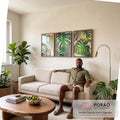Quadro Decorativo Vida Tropical: Uma Jornada Vibrante em sala de estar moderna - quadros decorativos para sala