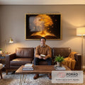Quadro Decorativo Árvore do Conhecimento em sala de estar moderna - quadros decorativos para sala