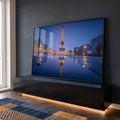 Quadro Decorativo Torre Eiffel Noturna em ambiente decorado - quadros decorativos para sala