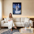 Quadro Decorativo Imponente Oxalá em Céu Estrelado em sala de estar moderna - quadros decorativos para sala