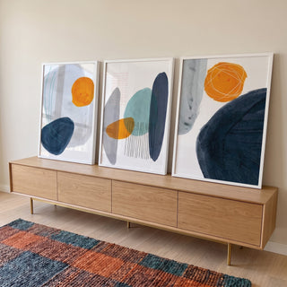 Quadro Decorativo: Paisagem Encantadora em Cores Vibrantes em ambiente decorado - quadros decorativos para sala
