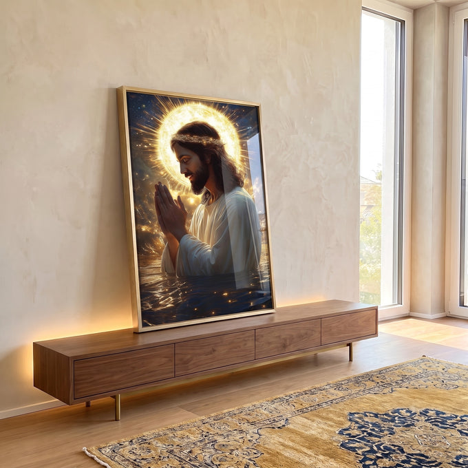 Quadro Decorativo A Esperança de Jesus em ambiente decorado - quadros decorativos para sala