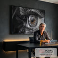 Quadro Decorativo Detalhes no Olhar - Arte da Esperança em escritorio moderno - quadros decorativos para sala