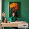 Quadro Decorativo Mulher Vibrante em escritorio moderno - quadros decorativos para sala