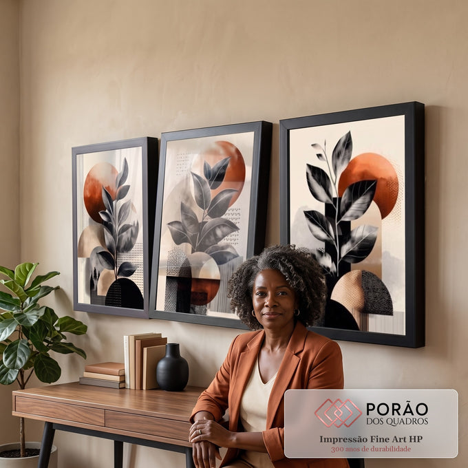 Quadro Decorativo Geométrico Moderno em escritorio moderno - quadros decorativos para sala