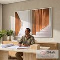 Quadro Decorativo Elegância Sutil: Beleza Minimalista em escritorio moderno - quadros decorativos para sala