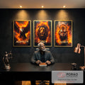 Quadro Decorativo \'Força, Nobreza e Poder\': A Arte que Transforma Seu Espaço em escritorio moderno - quadros decorativos para sala
