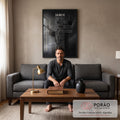 Quadro Decorativo Salmo 91 Cruz de Fé Inabalável em sala de estar moderna - quadros decorativos para sala