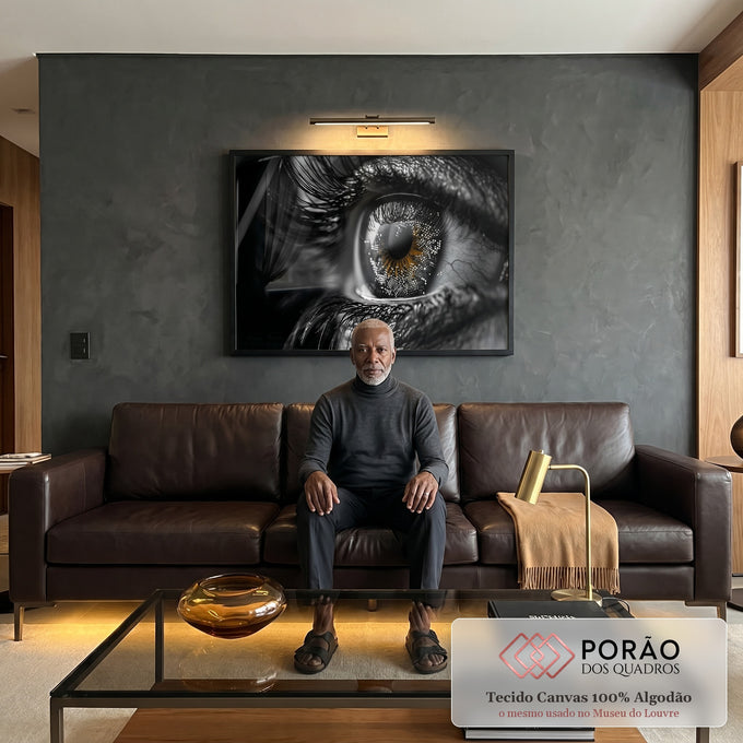 Quadro Decorativo Detalhes no Olhar - Arte da Esperança em sala de estar moderna - quadros decorativos para sala
