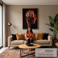 Quadro Decorativo A Fúria do Tigre - Arte Vibrante para Ambientes Eletrizantes em sala de estar moderna - quadros decorativos para sala
