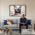 Quadro Decorativo Borboleta em Movimento - Toque Elegante em sala de estar moderna - quadros decorativos para sala