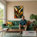 Quadro Decorativo Naturaleza: Arte Orgânica e Vibrante em sala de estar moderna - quadros decorativos para sala