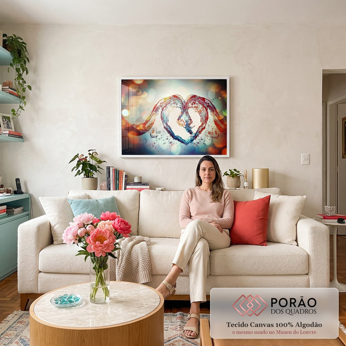 Quadro Decorativo Coração Cósmico: Inspiração Única em sala de estar moderna - quadros decorativos para sala