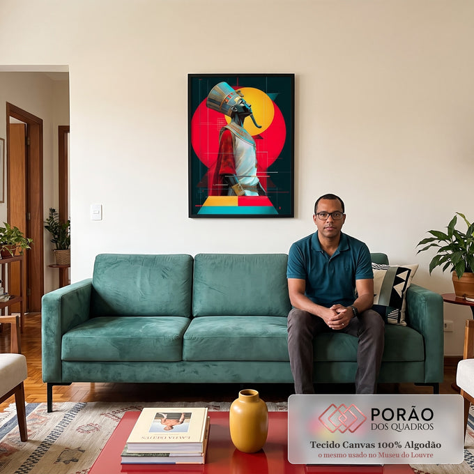 Quadro Decorativo Majestade Geométrica Moderna em sala de estar moderna - quadros decorativos para sala