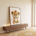 Quadro Decorativo Filhote de Leão: Encanto Puro em ambiente decorado - quadros decorativos para sala