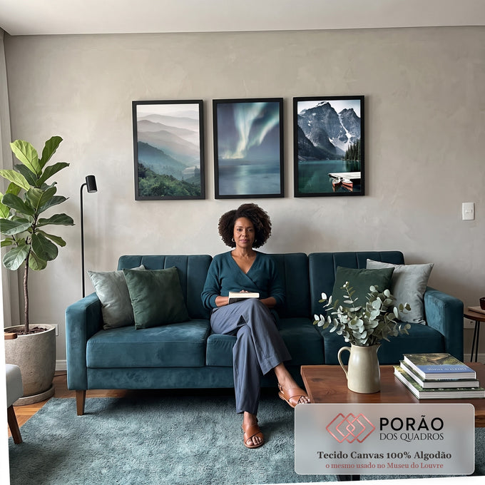 Quadro Decorativo - Beleza Natural Única e Majestosa em sala de estar moderna - quadros decorativos para sala