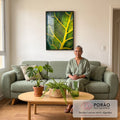 Quadro Decorativo Folha Verde Inspiração em sala de estar moderna - quadros decorativos para sala