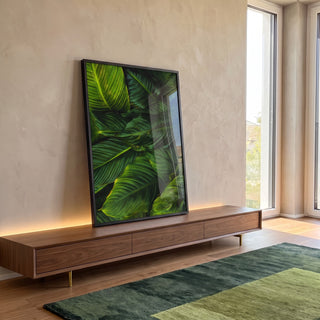 Quadro Decorativo: Esplendor Verde para Interiores Únicos em ambiente decorado - quadros decorativos para sala
